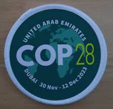 3 Inch COP 28 Climate Change DUBAI UAE   Iron Or Sew On Patch Badge picture