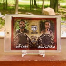 Topps Walking Dead Season 8 Rick Grimes/Rosita Espinosa Dual Relic Blood 1/1 SSP picture