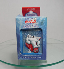 Vintage Coca Cola Bicycle Playing Cards w/Collectible Tin New Unopened 1998 Coke picture