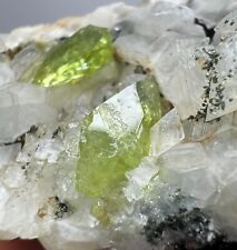 394 GM. Full Terminated Transparent Titanite Sphene Crystals on Calcite's Bunch picture