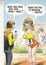 BEST TIME - BAMFORTH COMIC POSTCARD. RISQUE - CHESTY LADY - BIG BOOBS picture