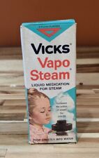 Vtg Vicks Vapo Steam 60s Packaging Full Bottle Box Instructions 3 Fl Oz Prop picture
