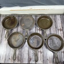 6 x Vintage Cast Iron 6 1/2 in. Small Cast Iron Skillet 3 SK Double Spout picture