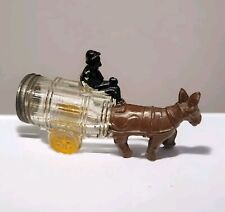 VTG 1930s Avar Glass Candy Container/toy. Man on Wagon Pulled By Donkey/Mule picture