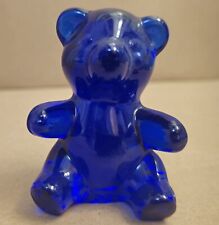 Vintage Oneida 24% Lead Crystal Cobalt Blue Bear Figure Hand Cut And Blown picture