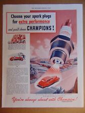 1941 CHAMPION SPARK PLUGS Be Ahead vintage art print ad picture