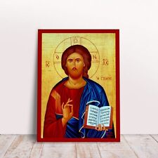 Jesus Evlogon Greek byzantine orthodox icon handmade picture