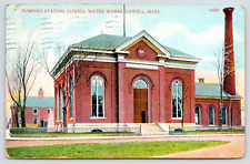 Postcard Lowell Mass. 1913 Pumping Station Water Works A10 picture
