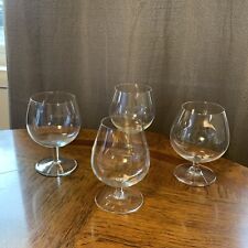 Vintage 4pc Brandy Whiskey Glass Sniffer Nautical Etched 4 picture