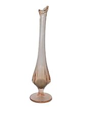Vintage Hand Blown Pink Depression Glass Bud Vase 9.25