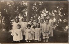 RPPC Mom 8 Children Edwardian Era 1913 Instant Family Real Photo Postcard U5 picture