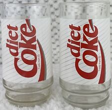 Vintage 1980's Diet Coke Drinking Glasses Set of Two picture