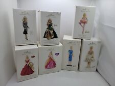 Lot of 7 Barbie Hallmark Keepsake Christmas Holiday Ornaments Great Condition ** picture