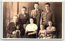 1945 FAMILY WITH CHILDREN AND DOG BELGIUM PHOTO RPPC POSTCARD P1993 picture