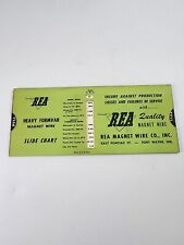 Vintage REA Magnet Wire Co. Heavy Formvar Magnet Wore 1950 Slide Chart picture