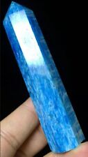 80g Natural Blue Apatite Quartz Crystal Mineral Healing point obelisk Tower picture