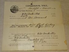1906 Randolph VT Bill of Sale $60 for One Kicking Horse - Edgar Hatch Town Clerk picture