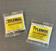 TYLENOL Extended Relief SAMPLE Packs PAIR Sealed NOS Vintage 1990s Advertising picture