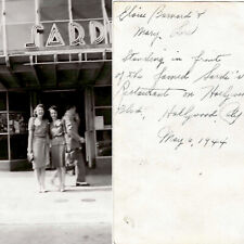Vintage Photo Sardi’s Nightclub Hollywood Street Scene Snapshot ID’d Women 1940s picture