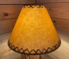 Rustic Oiled Kraft Laced Lamp Shade - 14