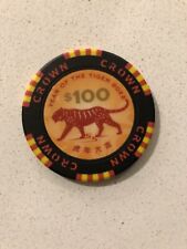 2022 EXTRA RARE LIMITED “CROWN CASINO” Chinese Lunar New Year TIGER $100 Chip picture