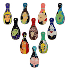 Villain Bowling Pin Collection Set of 10 Disney Park Trading Pins ~ Brand New picture