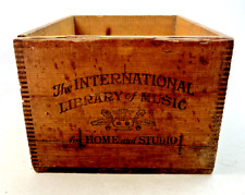 Antique 1920s The International Library of Music for Home & Studio Wooden Crate picture