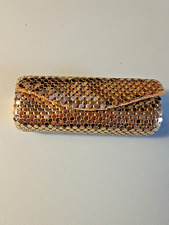 Whiting and Davis International Gold Tone Mesh Lipstick Case Holder With Mirror picture