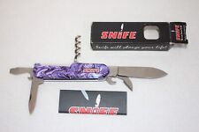 Vintage? Wenger Delemont Waves Snife 85 MM Swiss Knife Purple Swirl, IN BOX NM picture