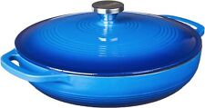 Lodge 3.6 Quart Enameled Cast Iron Oval Casserole With Lid – Caribbean Blue  picture