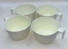 Vintage White Plastic Camping Mugs Cups Picnic Ware picture