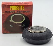 VINTAGE Pursette Handy Ashtray, BLACK ~ New Old Stock, Made in HONG KONG picture