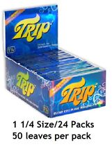 BOX 24 packs TRIP 2 CLEAR CELLULOSE 1 1/4 cigarette rolling papers/50 count pack picture