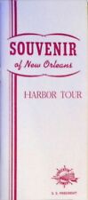1960S SOUVENIR OF NEW ORLEANS HARBOR TOUR ~ MAP TRAVEL BROCHURE picture