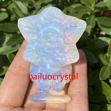 1pc Opalite Cannibal Flower Quartz Crystal Skull Carved Figurines Healing 2.5