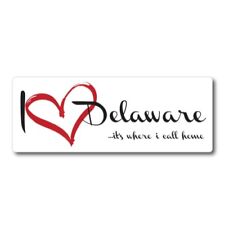 I Love Delaware, It's Where I Call Home US State Magnet Decal, 3x8