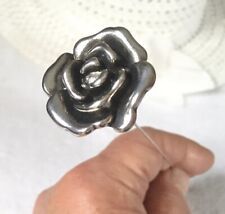 HATPIN with Amazing SILVER Finish FLOWER and Rhinestones - 8 inch picture