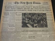 1951 APRIL 20 NEW YORK TIMES - M'ARTHUR CALLS ASIA POLICY 'BLIND