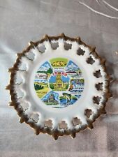 Vintage Idaho State Travel Souvenir Wall Plate With Gold Accents  picture