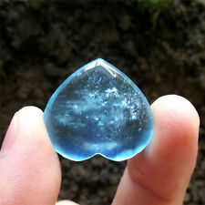 42ct 25mm 1pcs Natural Big Clear Aquamarine Crystal Heart Pendant RARE picture