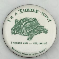Herpetological Society Vintage Pin Button Turtles Zoo Minnesota USA Herpes picture
