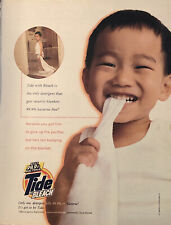 PRINT AD 1999 Tide Laundry Detergent w Bleach Boy Blanket Kills 99.9% Bacteria picture