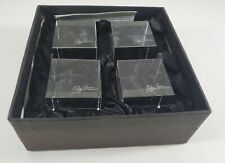 Oleg Cassini 4pc Crystal Cube Paperweights Original Box  picture