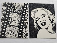 Vtg 1988 Set Of Lisa Frank Marilyn Monroe Salt & Pepper Folder 80's Black White picture