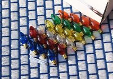 BOX of 24 new multicolor C7 Christmas Light Bulb 130V assortment mixed colors 7w picture