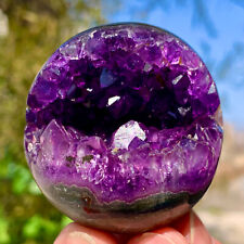 151G Natural Uruguayan Amethyst Quartz crystal open smile ball therapy picture