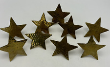Vintage Brass Star Napkin Ring Holders Set Of 9 Hammered Holiday picture