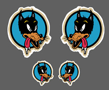 Big Bad Wolf Vintage Style Vinyl Stickers Decals Rat Rod Racing 2 for 1 picture