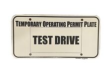 One New Dealer License Plate Temporary Test Drive Tags White Black Temp picture