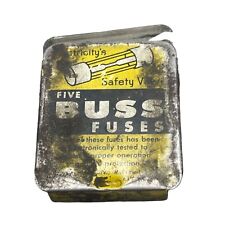 vintage buss fuses fse 14 set of 6 fuses yellow metal box READ picture